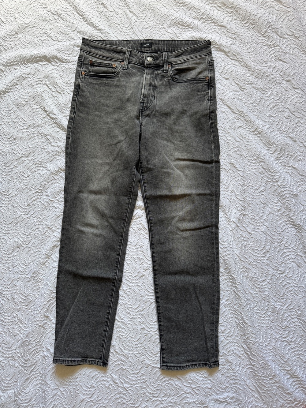 Express Men's Charcoal Gray Slim Straight Jeans